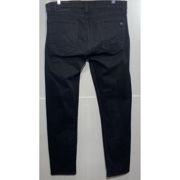 rag & bone Standard Issue Fit 1 Skinny Leg Jeans Mens 34x30 Black Button Fly - Picture 3 of 8